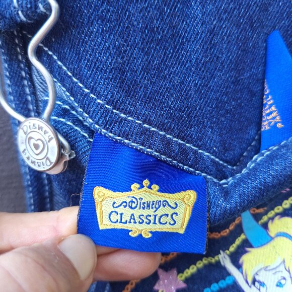 Girls Disney Classics Overalls XL 14-16 Tinkerbell Cotton Denim - Picture 7 of 8
